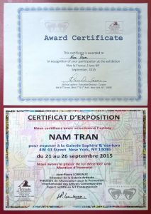 Certificat Nam Tran Expo New York 2015